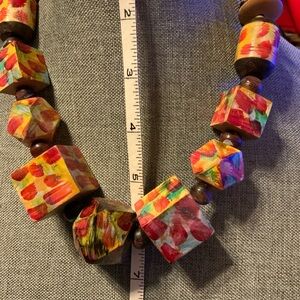 Chunky wooden necklace vintage